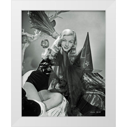 I Married a Witch - Veronica Lake White Modern Wood Framed Art Print by Hollywood Photo Archive