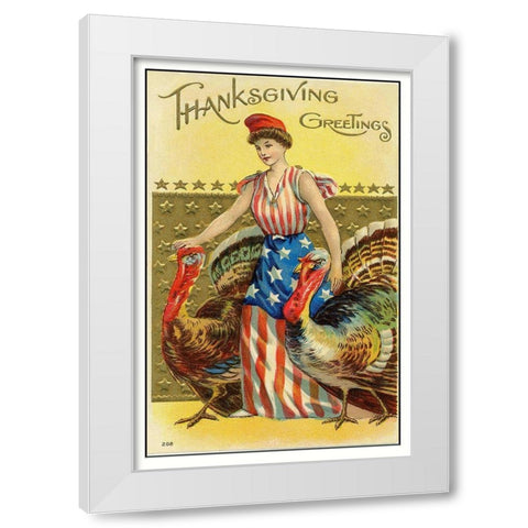Thanksgiving Fairy Litho White Modern Wood Framed Art Print by Hollywood Photo Archive