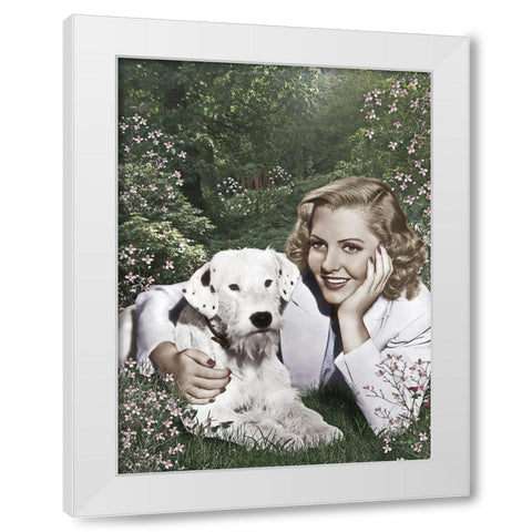 Jean Arthur White Modern Wood Framed Art Print by Hollywood Photo Archive