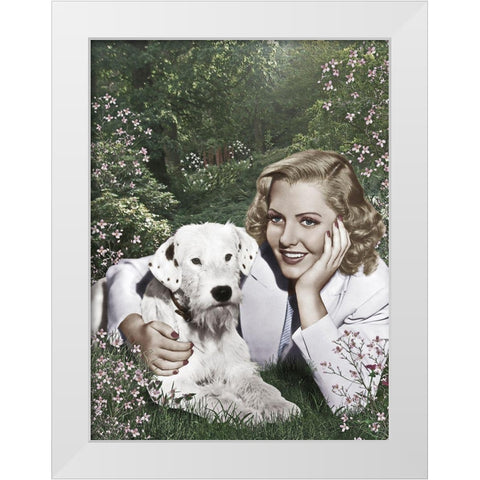 Jean Arthur White Modern Wood Framed Art Print by Hollywood Photo Archive
