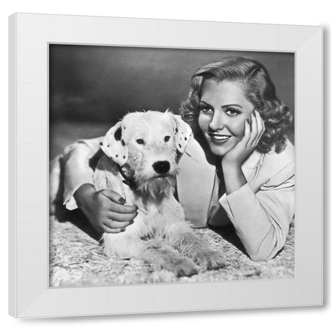Jean Arthur White Modern Wood Framed Art Print by Hollywood Photo Archive