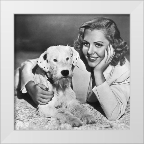 Jean Arthur White Modern Wood Framed Art Print by Hollywood Photo Archive