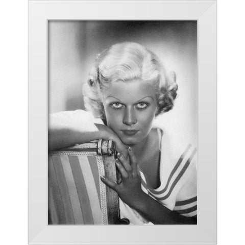 Jean Harlow White Modern Wood Framed Art Print by Hollywood Photo Archive