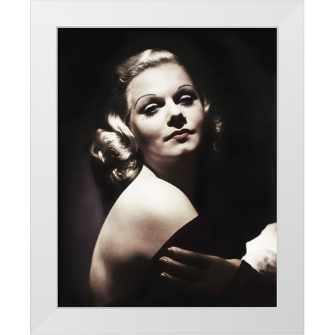 Jean Harlow White Modern Wood Framed Art Print by Hollywood Photo Archive