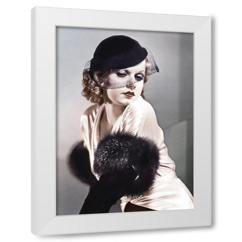 Jean Harlow White Modern Wood Framed Art Print by Hollywood Photo Archive