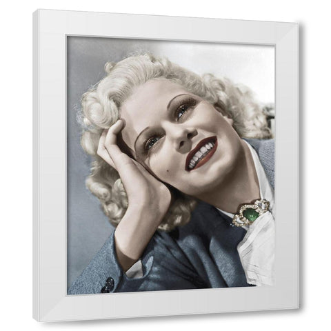 Jean Harlow White Modern Wood Framed Art Print by Hollywood Photo Archive