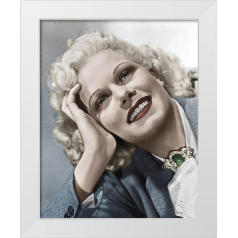 Jean Harlow White Modern Wood Framed Art Print by Hollywood Photo Archive