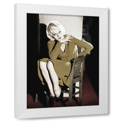 Jean Harlow White Modern Wood Framed Art Print by Hollywood Photo Archive