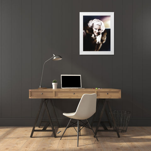 Jean Harlow White Modern Wood Framed Art Print by Hollywood Photo Archive