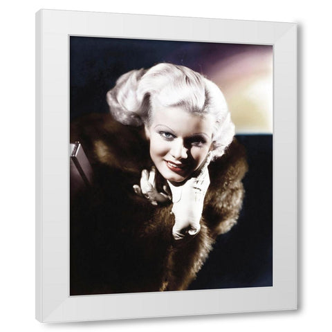 Jean Harlow White Modern Wood Framed Art Print by Hollywood Photo Archive