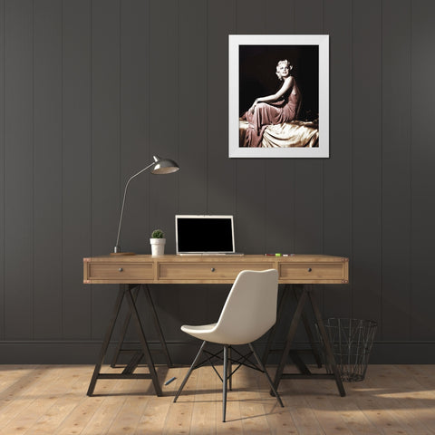 Jean Harlow White Modern Wood Framed Art Print by Hollywood Photo Archive