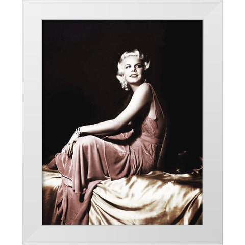 Jean Harlow White Modern Wood Framed Art Print by Hollywood Photo Archive