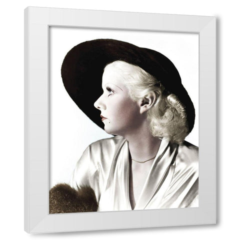 Jean Harlow White Modern Wood Framed Art Print by Hollywood Photo Archive