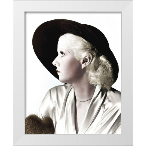 Jean Harlow White Modern Wood Framed Art Print by Hollywood Photo Archive