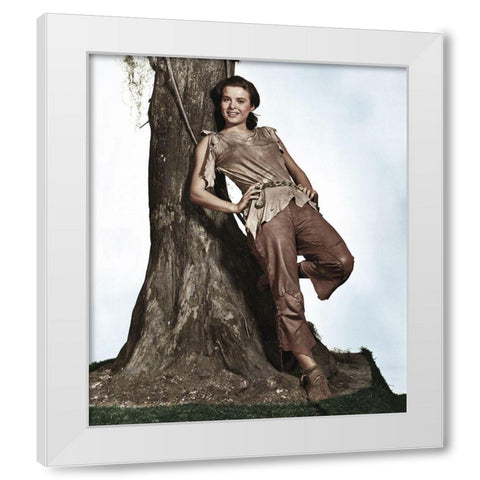 Jean Peters White Modern Wood Framed Art Print by Hollywood Photo Archive
