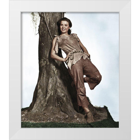 Jean Peters White Modern Wood Framed Art Print by Hollywood Photo Archive
