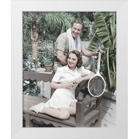 Jeanne Cagney White Modern Wood Framed Art Print by Hollywood Photo Archive