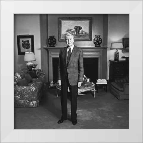 Jimmy Stewart White Modern Wood Framed Art Print by Hollywood Photo Archive
