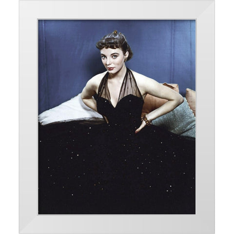 Joan Collins White Modern Wood Framed Art Print by Hollywood Photo Archive