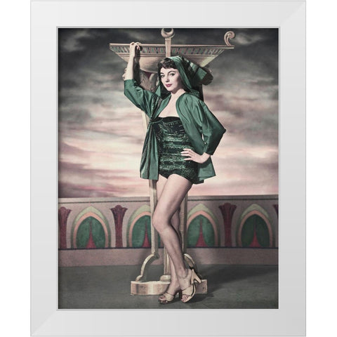 Joan Collins White Modern Wood Framed Art Print by Hollywood Photo Archive