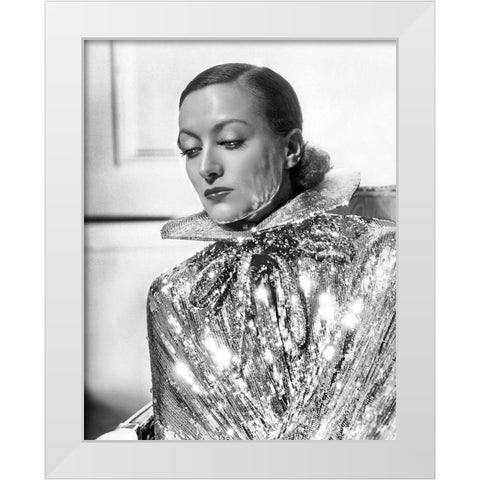 Joan Crawford White Modern Wood Framed Art Print by Hollywood Photo Archive