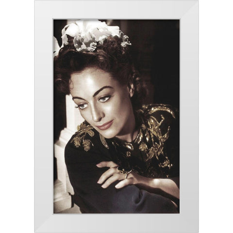 Joan Crawford White Modern Wood Framed Art Print by Hollywood Photo Archive