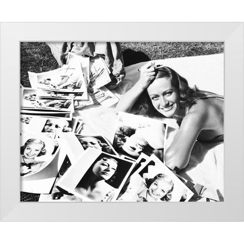 Joan Crawford White Modern Wood Framed Art Print by Hollywood Photo Archive