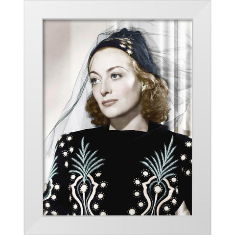 Joan Crawford White Modern Wood Framed Art Print by Hollywood Photo Archive