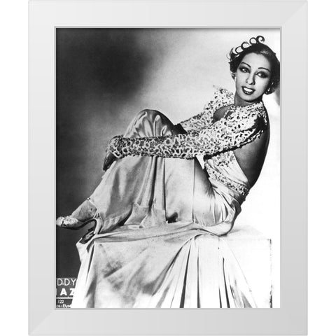 Josephine Baker White Modern Wood Framed Art Print by Hollywood Photo Archive