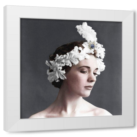 Julie Andrews White Modern Wood Framed Art Print by Hollywood Photo Archive