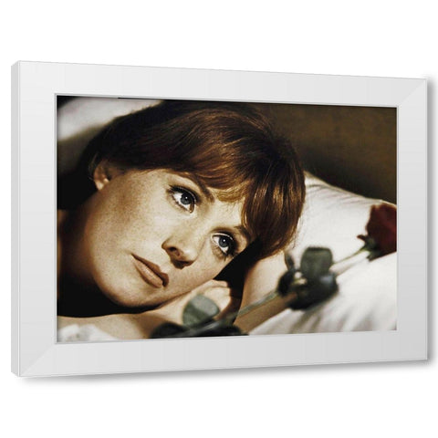Julie Andrews White Modern Wood Framed Art Print by Hollywood Photo Archive