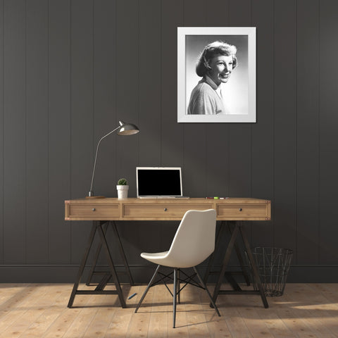 June Allyson White Modern Wood Framed Art Print by Hollywood Photo Archive