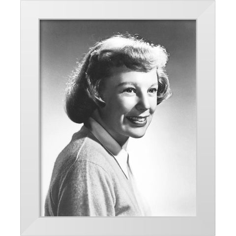 June Allyson White Modern Wood Framed Art Print by Hollywood Photo Archive