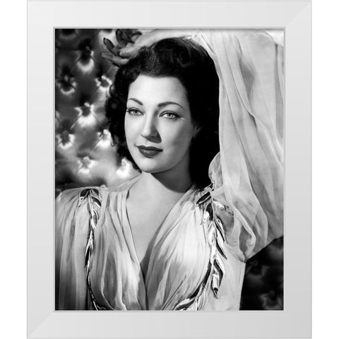 June Duprez White Modern Wood Framed Art Print by Hollywood Photo Archive