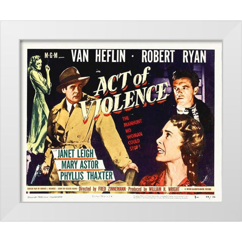 Act of Violence White Modern Wood Framed Art Print by Hollywood Photo Archive