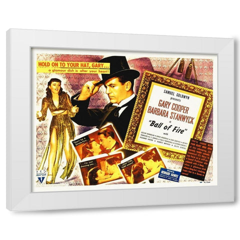 Ball of Fire White Modern Wood Framed Art Print by Hollywood Photo Archive