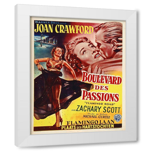 Belgian - Flamingo Road White Modern Wood Framed Art Print by Hollywood Photo Archive