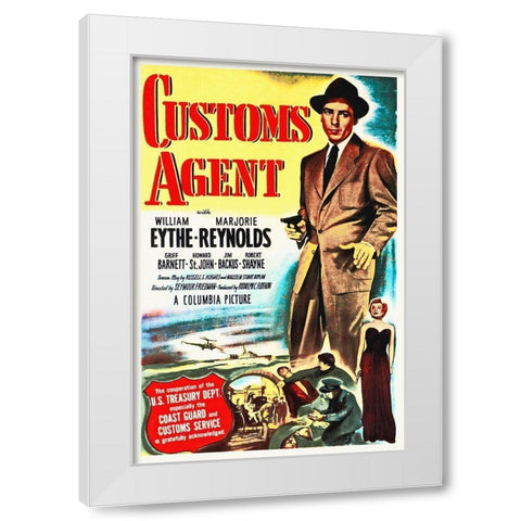 Customs Agent White Modern Wood Framed Art Print by Hollywood Photo Archive