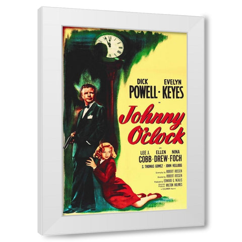 Johnny OClock White Modern Wood Framed Art Print by Hollywood Photo Archive