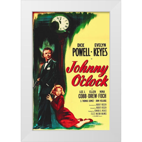 Johnny OClock White Modern Wood Framed Art Print by Hollywood Photo Archive