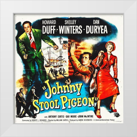 Johnny Stool Pigeon White Modern Wood Framed Art Print by Hollywood Photo Archive