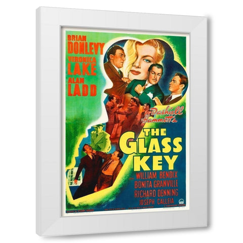 The Glass Key White Modern Wood Framed Art Print by Hollywood Photo Archive
