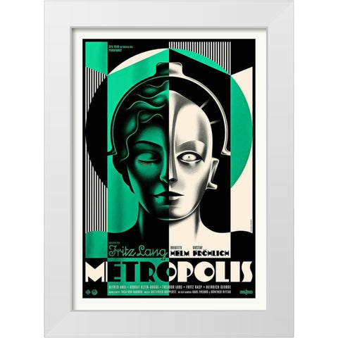 Metropolis - Spot color White Modern Wood Framed Art Print by Hollywood Photo Archive