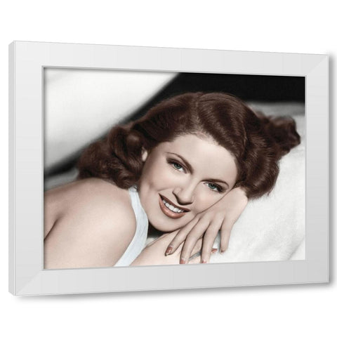 Lana Turner White Modern Wood Framed Art Print by Hollywood Photo Archive