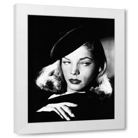 The Big Sleep - Lauren Bacall White Modern Wood Framed Art Print by Hollywood Photo Archive
