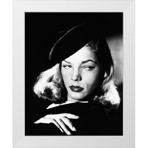 The Big Sleep - Lauren Bacall White Modern Wood Framed Art Print by Hollywood Photo Archive