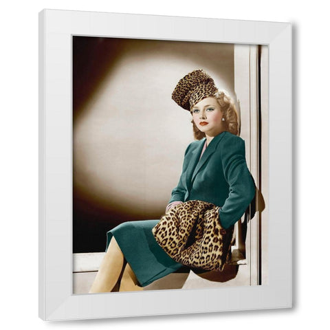 Lenore Aubert White Modern Wood Framed Art Print by Hollywood Photo Archive