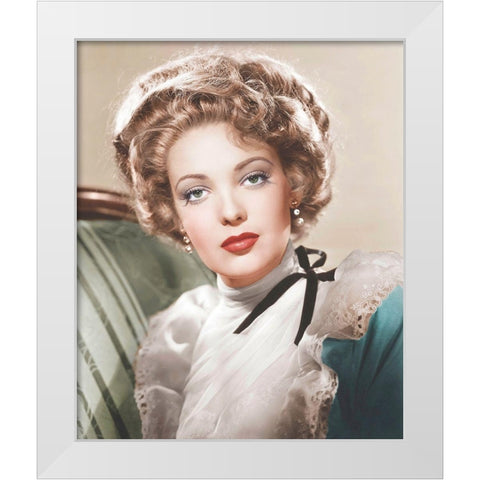 Linda Darnell White Modern Wood Framed Art Print by Hollywood Photo Archive