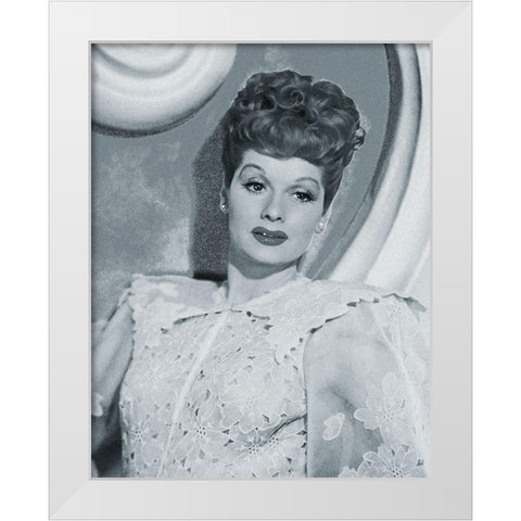 Lucille Ball White Modern Wood Framed Art Print by Hollywood Photo Archive