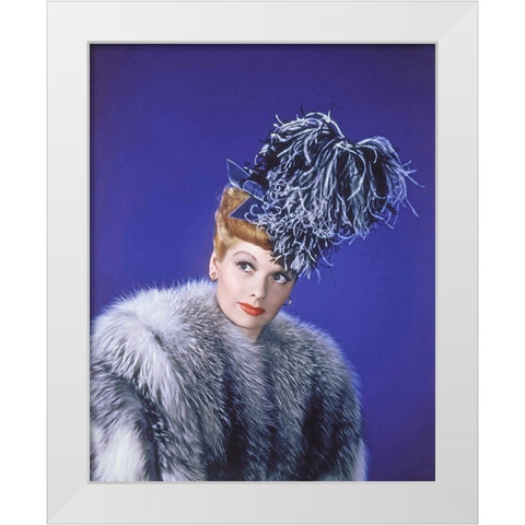 Lucille Ball White Modern Wood Framed Art Print by Hollywood Photo Archive